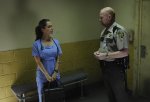 DOLLHOUSE:  Out in the world, Echo (Eliza Dushku, L) must adapt to her new life, which leads her to prison in the "Meet Jane Doe/A Love Supreme" episode of DOLLHOUSE airing Friday, Dec. 11 (8:00-10:00 PM ET/PT) on FOX.  Also pictured:  guest star Glenn Morshower (R).  ©2009 Fox Broadcasting Co.  Cr:  Richard Foreman/FOX