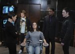 DOLLHOUSE:  L-R:  Topher (Fran Kranz), Boyd (Harry Langton) and Paul (Tahmoh Penikett) listen to Adelle's (Olivia Williams, L) plans for Echo (Eliza Dushku, R) in the "Meet Jane Doe/A Love Supreme" episode of DOLLHOUSE airing Friday, Dec. 11 (8:00-10:00 PM ET/PT) on FOX.   ©2009 Fox Broadcasting Co.  Cr:  Richard Foreman/FOX