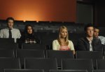 GLEE: Members of the glee club watch a rival team perform in the "Hairography" episode airing Wednesday, Nov. 25 (9:00-10:00 PM ET/PT) on FOX. Pictured L-R: Matthew Morrison, Lea Michele, Dianna Agron, Cory Monteith and Mark Salling. ©2009 Fox Broadcasting Co. Cr: Carin Baer/FOX