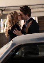 GLEE: Will (Matthew Morrison, R) and Terri (Jessalyn Gilsig, L) share a kiss in the "Hairography" episode of GLEE airing Wednesday, Nov. 25 (9:00-10:00 PM ET/PT) on FOX. ©2009 Fox Broadcasting Co. CR: Carin Baer/FOX