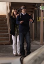 GLEE: Terri (Jessalyn Gilsig, L) has a surprise for Will (Matthew Morrison, R) in the "Hairography" episode of GLEE airing Wednesday, Nov. 25 (9:00-10:00 PM ET/PT) on FOX. ©2009 Fox Broadcasting Co. CR: Carin Baer/FOX