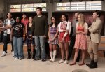 GLEE: The Glee club performs in the choir room in the "Sectionals" fall finale episode of GLEE airing Wednesday, Dec. 9 (9:00-10:00 PM ET/PT) on FOX. Pictured L-R: Dijon Talton, Amber Riley, Harry Shum Jr, Jenna Ushkowitz, Cory Monteith, Lea Michele, Naya Rivera, Mark Salling, Dianna Agron and Chris Colfer. ©2009 Fox Broadcasting Co. Cr: Carin Baer/FOX