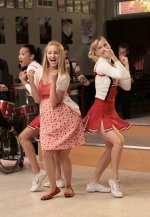 GLEE: Members of the Glee club perform in the choir room in the "Sectionals" fall finale episode of GLEE airing Wednesday, Dec. 9 (9:00-10:00 PM ET/PT) on FOX. Pictured L-R: Naya Rivera, Dianna Agron and Heather Morris. Â©2009 Fox Broadcasting Co. Cr: Carin Baer/FOX